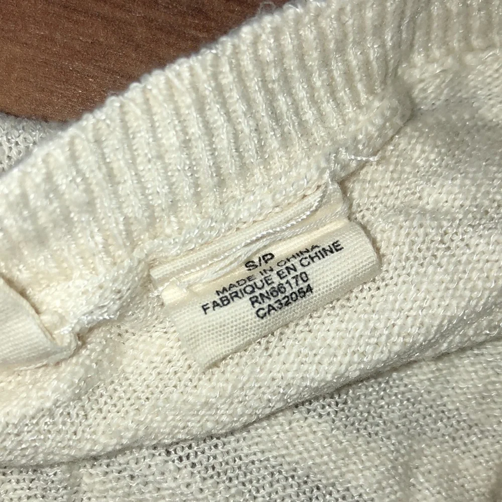 Anthropologie Moth High Low Side Split Cream Sweater - Picture 3 of 6